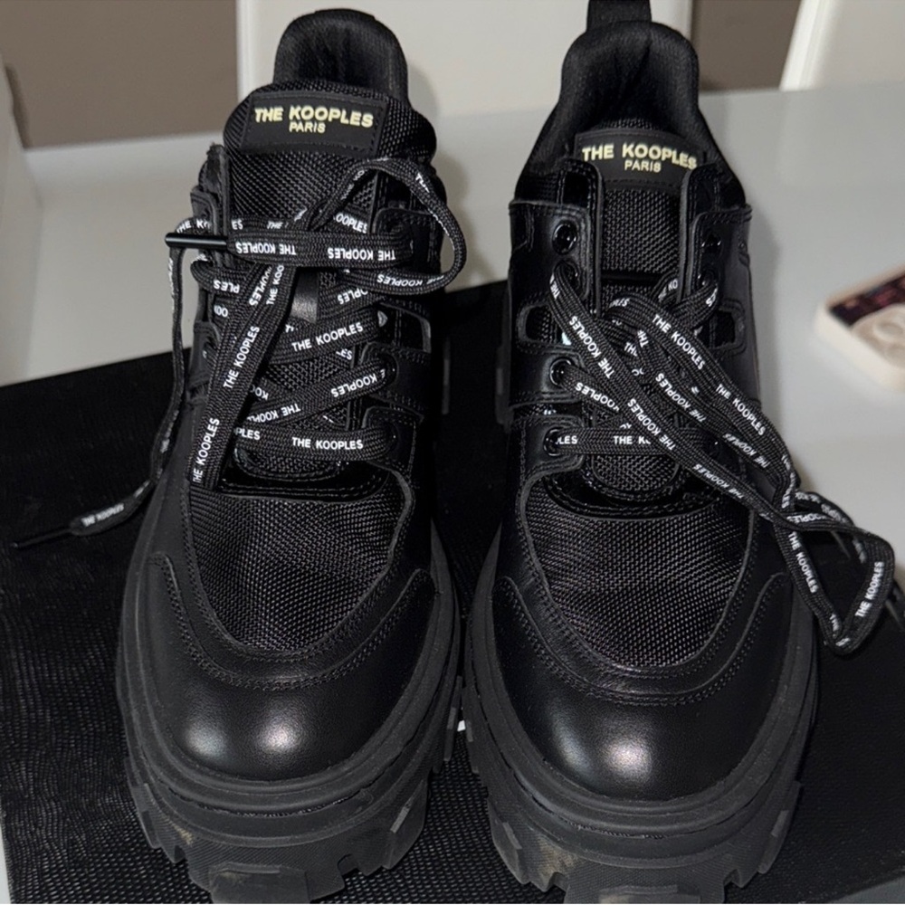 The Kooples Black Leather Sneakers, Size 8 women’s